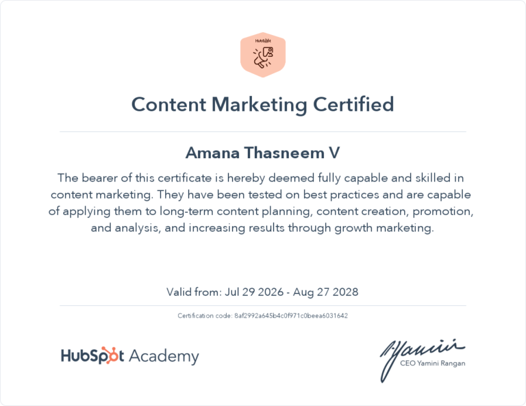 hubspot certificate